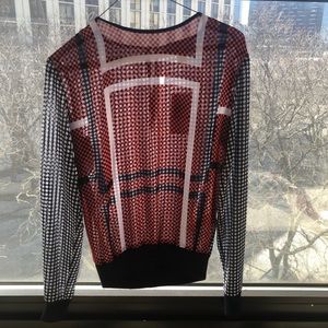 Michael Kors Geometric Top in orange and black!